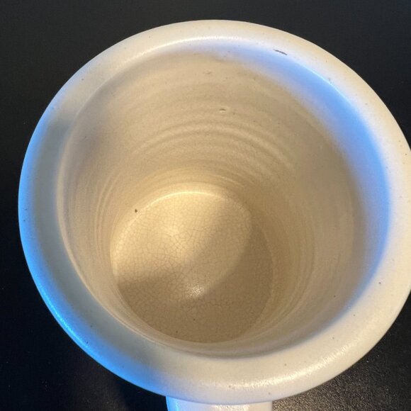 Handcrafted White Matte Pottery Mug with Rooster on Minnesota Shaped Medalion - Picture 11 of 12